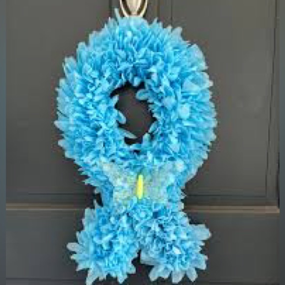 One of a kind Awareness ribbon wreath! Hand made just for you !!! - Picture 11 of 15